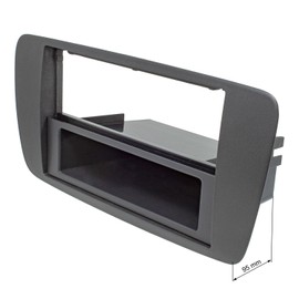 tomzz Audio 2449-021 Radio Fascia Plate Compatible with Seat Ibiza 6J 2008-2013 Anthracite Black