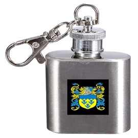 Hail Family Crest Surname Coat of Arms 1oz Hip Flask Kerying Engraved