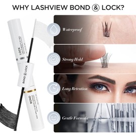 LASHVIEW Lash Bond and Seal, Latex-Free Suitable for Sensitive Eyes Eyelashes Glue Waterproof