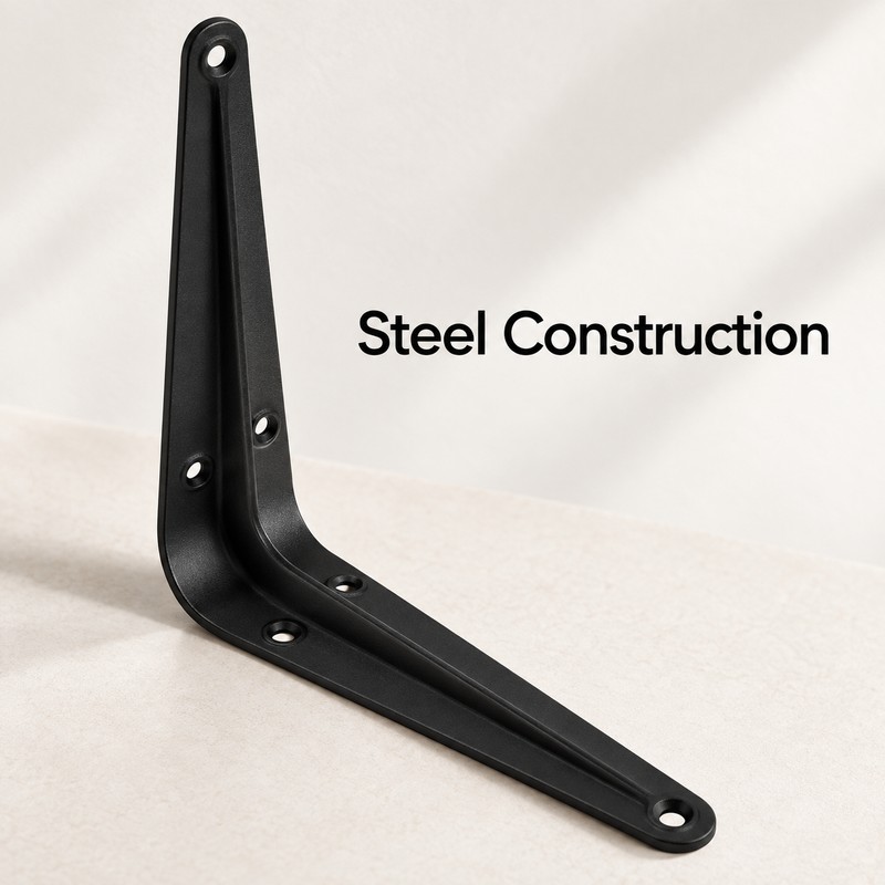 Floating Shelf L Brackets – Black Steel Wall Mount Supports