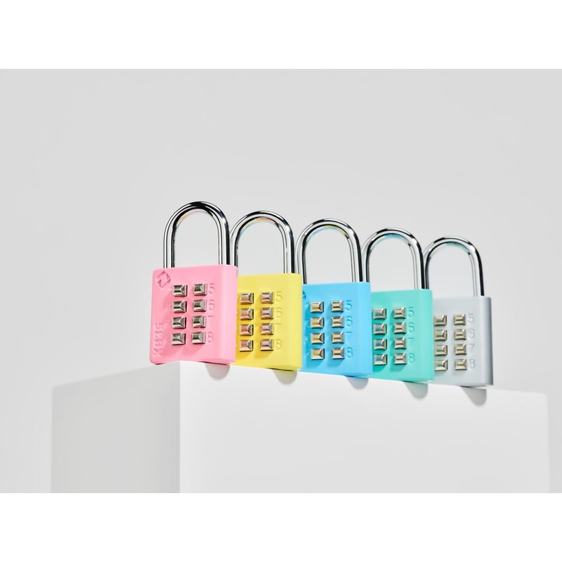 Zarker XB35 8-Digit Push Button Combination Padlock, 4 Digit Locking