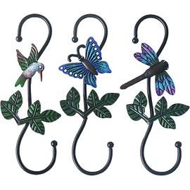 Large Decorative S Hooks, Set of 3 Plant Hangers, Beautiful and Vivid Plant Hook for Hanging Outdoor Indoor Garden Plants, Flower Baskets, Pots, Bird Feeders