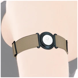 DiaBrothers Freestyle Libre 3 Fixation Strap Holder with Adjustable Bracelet – Holder: Black – Bracelet: Beige – Size: M (25-35 cm)