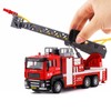 1:50 Ladder Fire Truck Alloy Model 180° Rotating Table Fire
