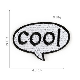 unbranded Word Text Cool Embroidery W1.7" X H1.3" sew Iron On patch clothes 3509