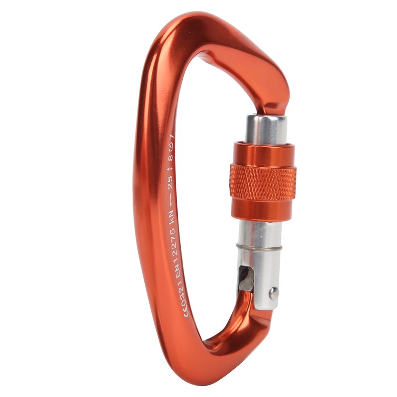 Mountaineering D Locking Carabiner Clips Alloy Heavy Duty Carabiner for