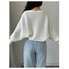 Milumia Women's Open Front Sweater Shrug Lantern Long Sleeve Crop