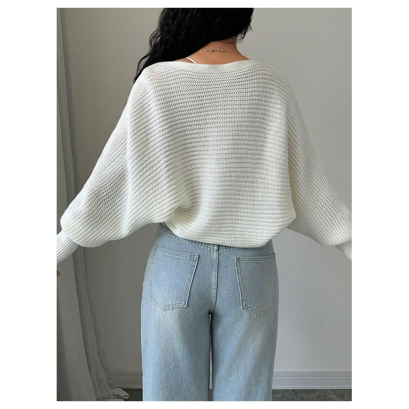 Milumia Women's Open Front Sweater Shrug Lantern Long Sleeve Crop
