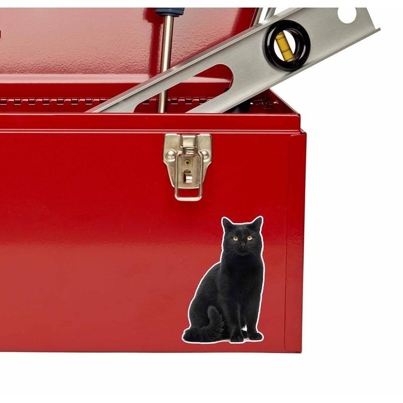 2 x 10cm Black Cat Vinyl Sticker Decal Laptop Tablet