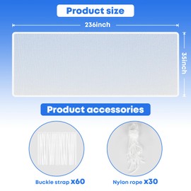 Children's Safety Net, Baby Balcony Railing, Staircase Safety Net, Raised Durable Stair Protective Net, Stair Railing, Fence, Mesh Protective Net for Children, Pets (White, S (300 x 90 cm))