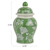 Creative Co-Op Decorative Ceramic Ginger Jar with Domed Lid, Green