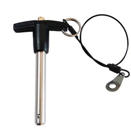 NRC&XRC Stainless Steel 304 Push-Button Quick Release Pin T Handle Lock Pins, Pin Dia 5mm(1/5in) ) Usage Length 40mm (App.1.5in) with Lanyard Cable1 PC (1)