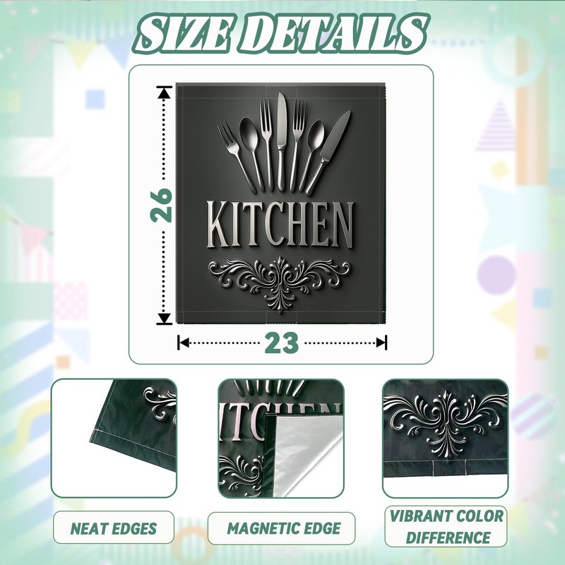 Black Kitchen Dishwasher Magnet Cover, 23x26 in Farmhouse Dishwasher Magnetic
