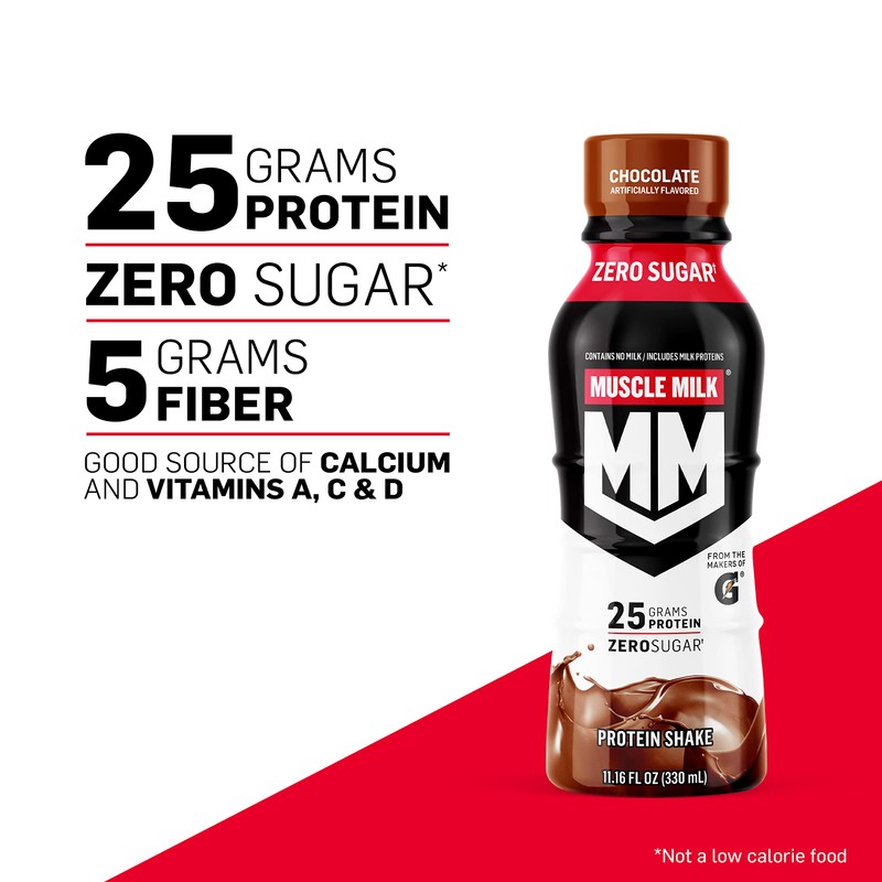 Muscle Milk Genuine Protein Shake, Chocolate, 25g Protein, 11.16 Fl