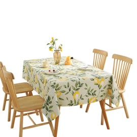 ROSSRORE Lemon-themed Tablecloth Waterproof PVC Tablecloth that is Oil-resistant and Wipeable,Ideal for Kitchen Parties Picnics and Patio Decorations,Measuring 86 × 55 inch
