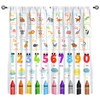Alphabet ABC Kids Curtains, Colorful Cartoon Animal Learning Daycare Preschool