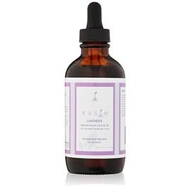 Aceite de ricino orgánico LAVENDER, aceite de ricino negro haitiano por Rasin. Aceite de ricino 100% puro, sin refinar, hidratante, para piel seca, cuidado del cabello, crecimiento del cabello, aceite de ricino (ceite de Ricino, Lwil Maskriti).