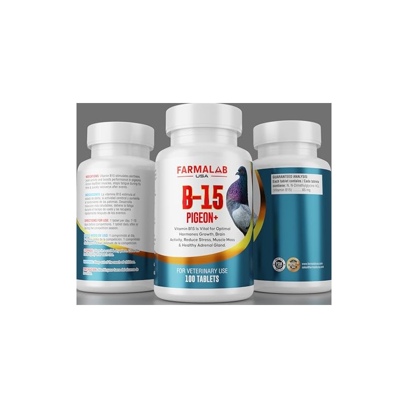 Farmalab Vitamin B15 100 Tablets PALOMAS Pigeons