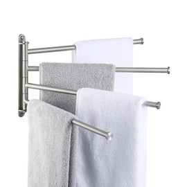 KES Bathroom Towel Rack 15.5-Inch, Swivel Towel Bar 4-Arm, Swing Out Towel Bar Wall Mounted, SUS304 Stainless Steel Brushed Finish, A2103S4L40-2