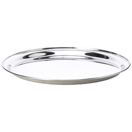 Genware NEV-52039 Tray, Stainless Steel, 12" Round, 300 mm
