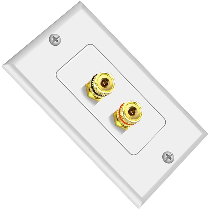 Tunghey 2Pack Gold Plated Speaker Wall Plate, Banana Plug for