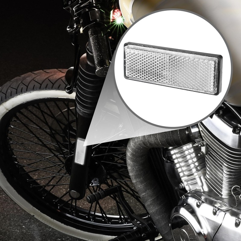 X AUTOHAUX 4pcs 3.46"x1.26" Universal Reflector - Rectangle Motorcycle Bike