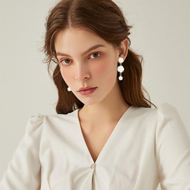 JIMARIN 70s 80s Vintage Long Gothic Acrylic Rose Flowers Dangle Drop Earrings for Women Bohemian Handmade Punk Flower Stud Earrings, Large, Metal, No Gemstone