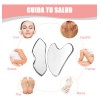 2pzs Gua Sha Facial Grande Acero Inoxidable Masajes Cuello