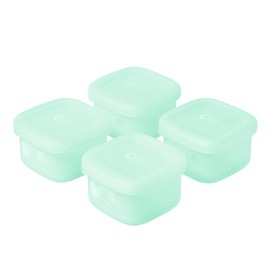 Olababy Clear Sense Silicone Storage Containers 4pk for Baby Food, Snacks, Formula, Puree, Sauce & More | Micro Plastic & BPA-Free | Daycare Essentials for Toddlers and Kids (Mint, 2 oz / 60 ml)