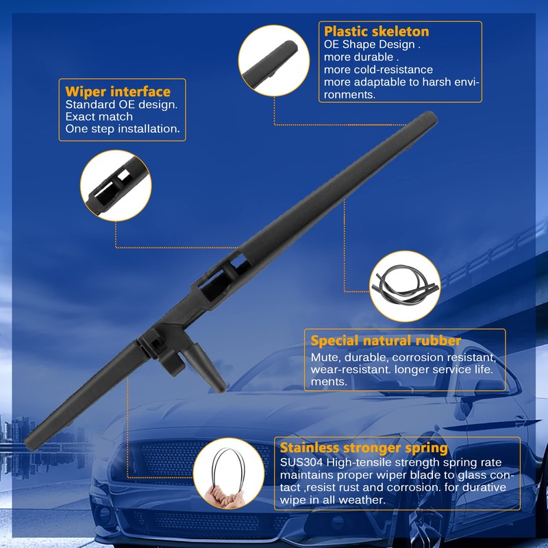RAINTOK Windshield Wiper Blade Replacement for Toyota 4Runner 2010-2022 Original