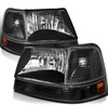 SPEC-D TUNING 4PC Black Headlights + Signal Corner Lights Compatible