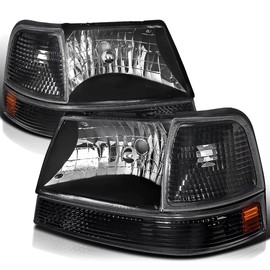 SPEC-D TUNING 4PC Black Headlights + Signal Corner Lights Compatible with 1998-2000 Ford Ranger Left + Right Pair Assembly