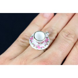 Miniblings Coffee Cup Coffee Cafe Cups Mugs Pink Ring Ring Ring Couple Ring Best Gift!