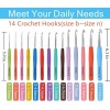 Clover Crochet Hooks Set Clover Amour Steel Pastel 14 Pcs