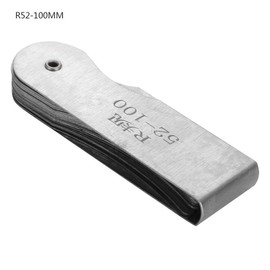 Radius Indicator, R0.3-1.5/R1-6.5/R7-14.5/R15-25//R25-50/R52-100MM Radius Fillet Indicator Made of Stainless Steel (R52-100 mm)