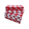 6Pack Cotton Check Dinner Napkins 16x16 Red/White