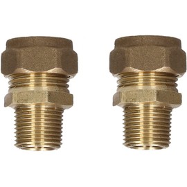 15mm by 3/8" BSP Male Iron Thread European Grohe Tap Flexible Tap Adapters Brass Coupler (Pair)