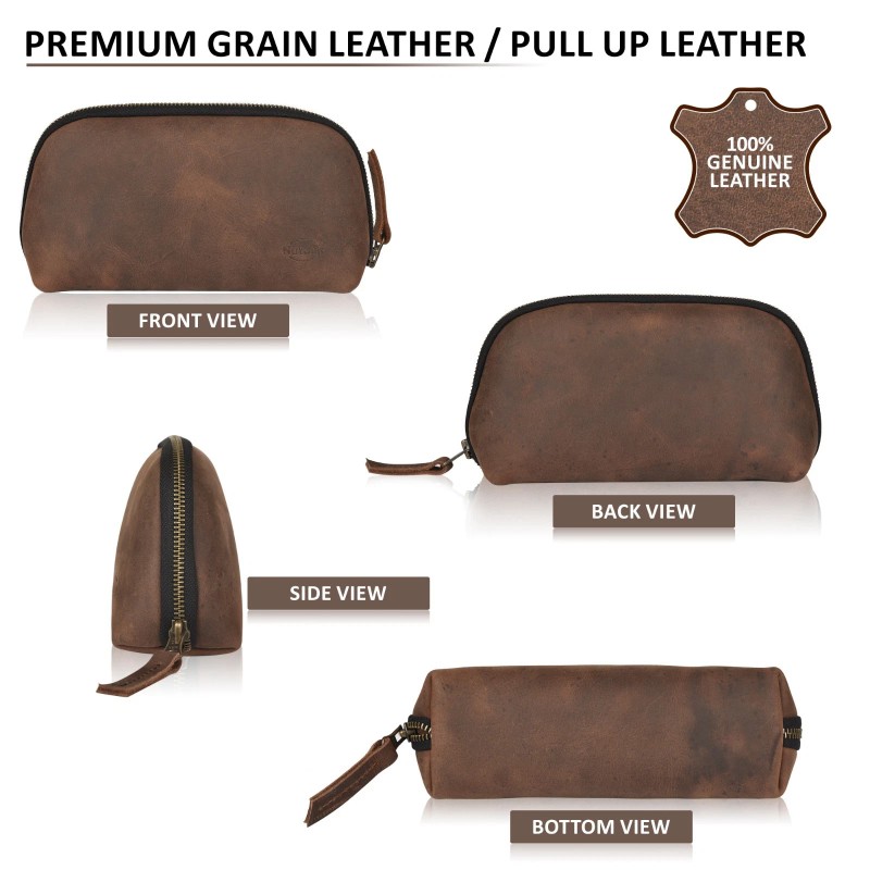 NUTUCH Leather Tech Pouch for Cables Chargers Phone | Tech