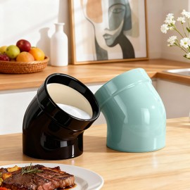 Salt Pig Ceramic Salt Cellar, Wide Caliber Dishwasher‑Safe Counter Holder