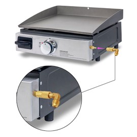 MCAMPAS Propane Elbow Adapter，3/8" Male Flare Elbow Conversion Fitting for Blackstone Tabletop Grill -17 Inch and 22 Inch Portable Gas Griddle Connect RV Trailer Extension Hose