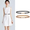 2 Pack Women Skinny Leather Belt Adjustable Fashion Dress Belt