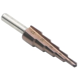 LingGan M35 Cobalt Step Drill Bit - 5 Sizes 4-12mm, Multifunctional Titanium-Plated HSS Cone Drill Bit for Sheet Metal Drilling and Cutting, Stainless Steel, Metal Fabrication DIY Electrician