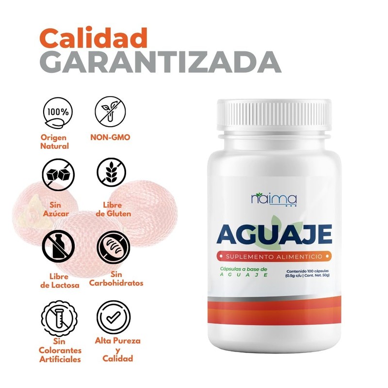 Aguaje 100 Cápsulas De 500 Mg