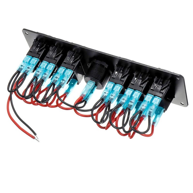 Stark Industries - 6-Gang Rocker Switch Aluminum Panel with Voltmeter-