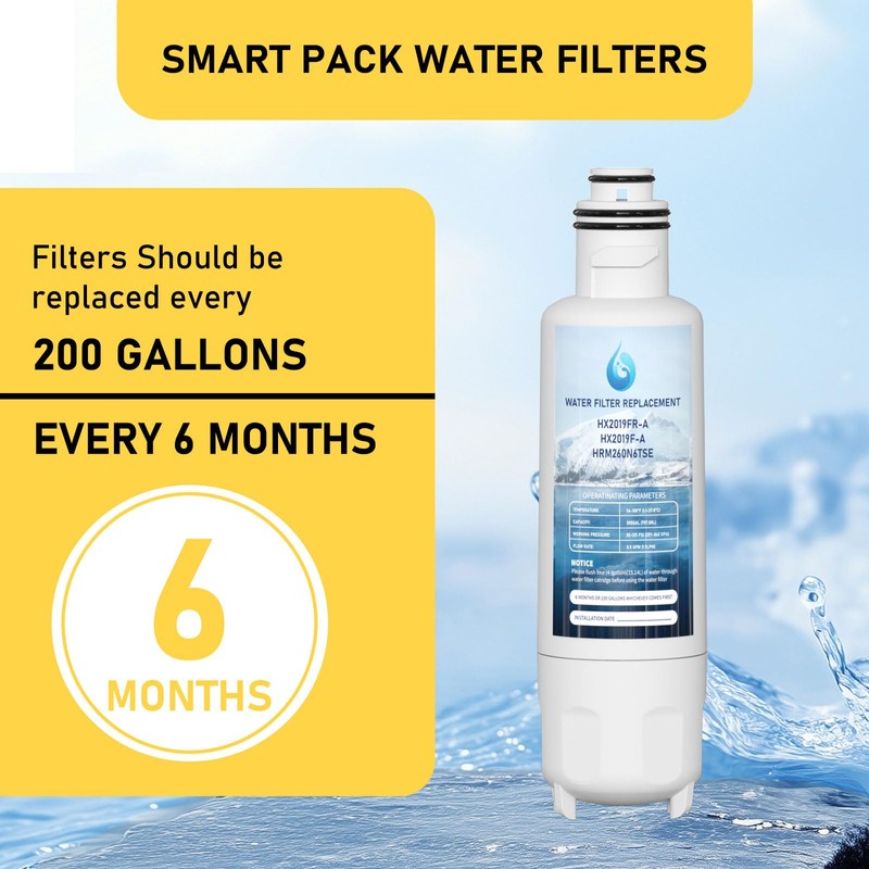 HX2019F-A HX2019FR-A Water Filter Replacement, Compatible With Hisense HRM260N6TSE, HRFD560SW,