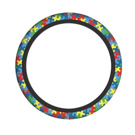 Autism Steering Wheel Cover for Women Men Anti-Slip Breathable and Sweat Absorption Universal Cute Steering Wheel Protector Car Accessories