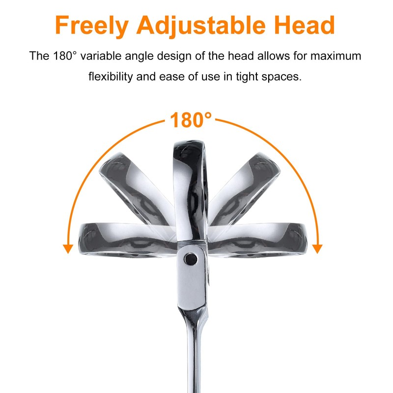 sourcing map Flex-Head Ratcheting Wrench 7mm 180° Rotating Head Metric