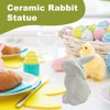Ceramic Bunny Figurine - Holiday Rabbit Statue Decor | Modern