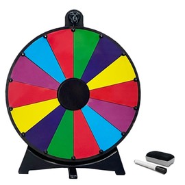 iElyiEsy 20 Inch Spinning Wheel for Prize 14 Slots Tabletop Prize Wheel Spinner with Stand, Dry Erase Marker and Eraser for Trade Show Carnival Party Pub Fortune Game