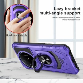 for TCL 60 XE NxtPaper 5G / TCL 50 XL Case with 1 Pack Screen Protector,Dual Layer Hybrid Heavy Duty Defender Protection,Sleek Rugged Reinforced Cushion Corner Kickstand Shockproof Bumper Cover Purple
